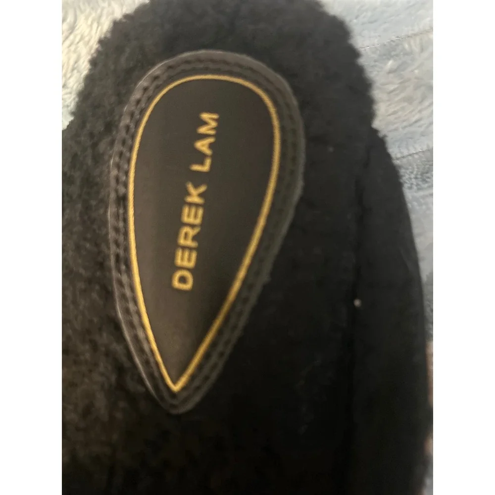 Derek Lam Leopard Calf Hair Shearling Lined Mules Gold Ram Head‎ Loafers